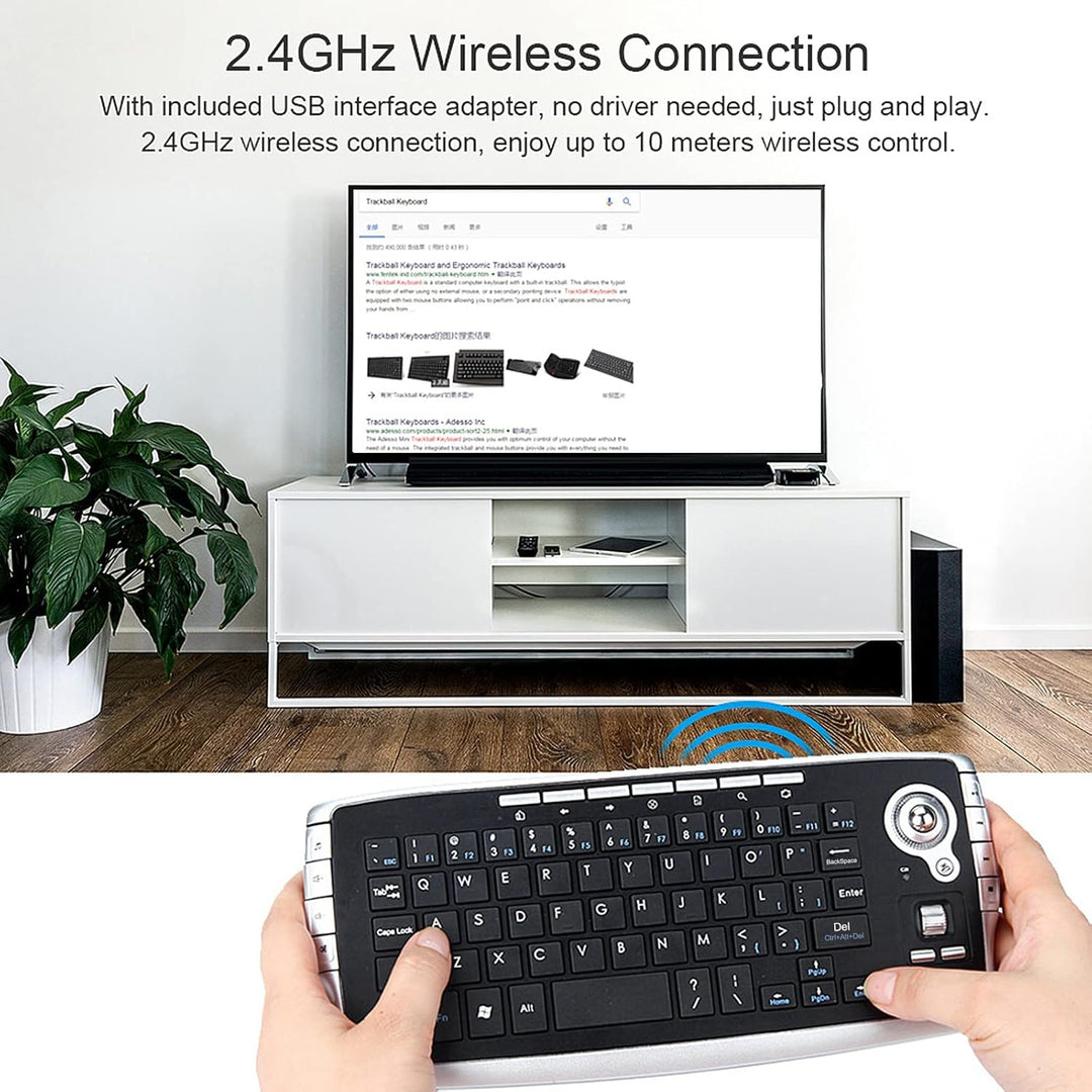 E30 2,4 GHz Wireless Keyboard mit Trackball Maus Scrollrad Fernbedienung für Android TV BOX Smart TV