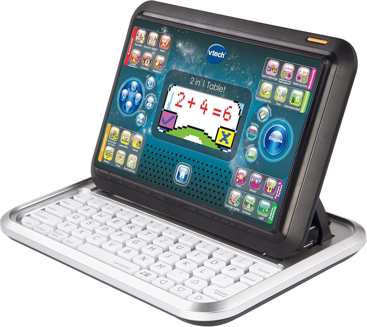 VTech 80-155504 Tablet 2-in-1, white/black, único Weiss/Black Single, Weiss/Black Single