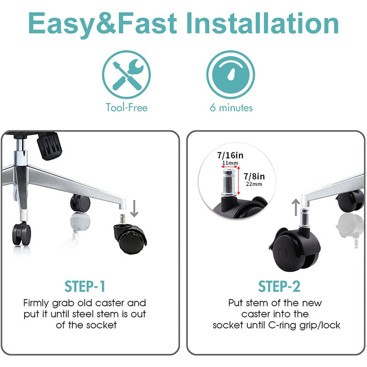 bürostuhl rollen mit bremse 11mm Hartbodenrollen für Bürostühle 5er Set Ersatzrollen Schreibtischstu