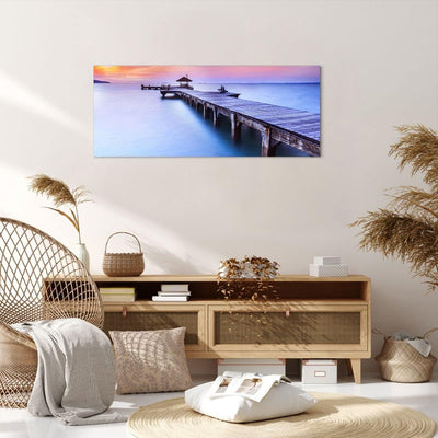 Panorama Bilder auf Leinwand 100x40cm Leinwandbild Strand Wasser Meer Urlaub Gross Wanddeko Bild Sch