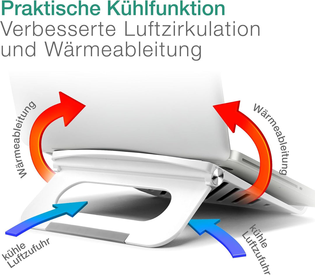 CELLONIC Laptopständer – Verstellbarer tragbarer Notebookhalter für Laptops/Tablets bis 17" – Rutsch