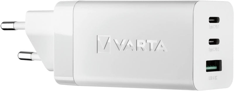 VARTA Ladegerät, Ladeadapter 65W, gleichzeitiges Laden von bis zu 3 Geräten, High Speed Charger, Lad