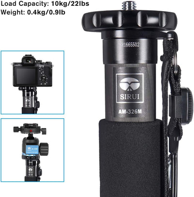 SIRUI AM-326M Camera Kamera Reise Einbeinstativ Monopod 6 Abschnitt Kohlefaser Carbon Tragbar Kompak