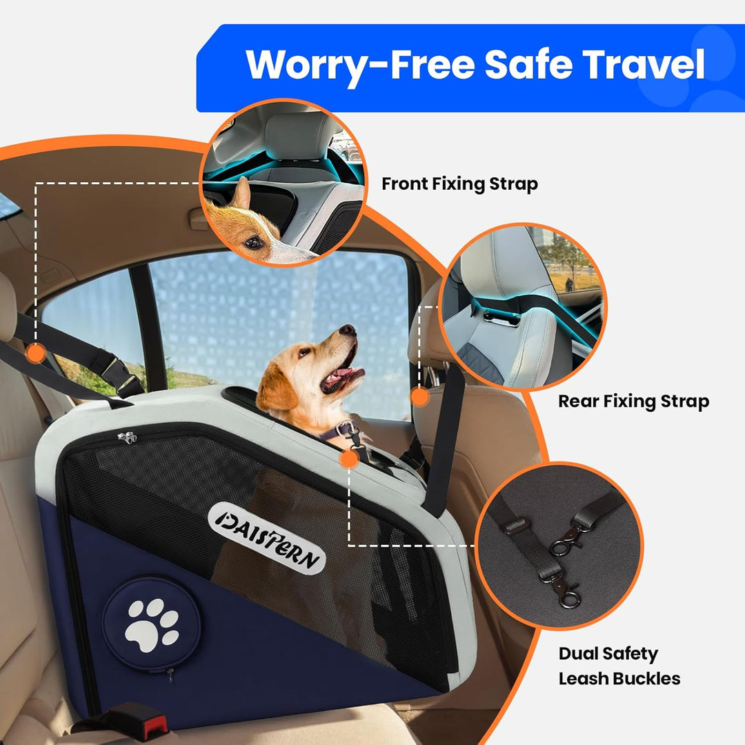 Faltbare Hunde Transportbox für Auto & Reisen, Tragbare Softbox für kleine & mittelgrosse Hunde, 1-M