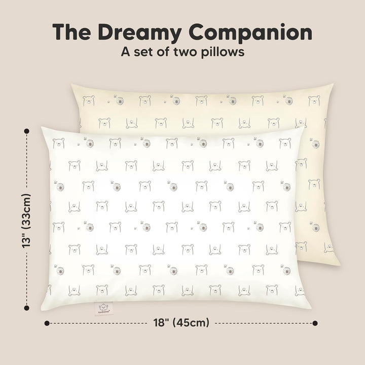 2er Pack Kleinkind Kissen 33 x 45 cm - Weich Bio Baumwolle Kissen Kinder - Kleinkind Kopfkissen Zum