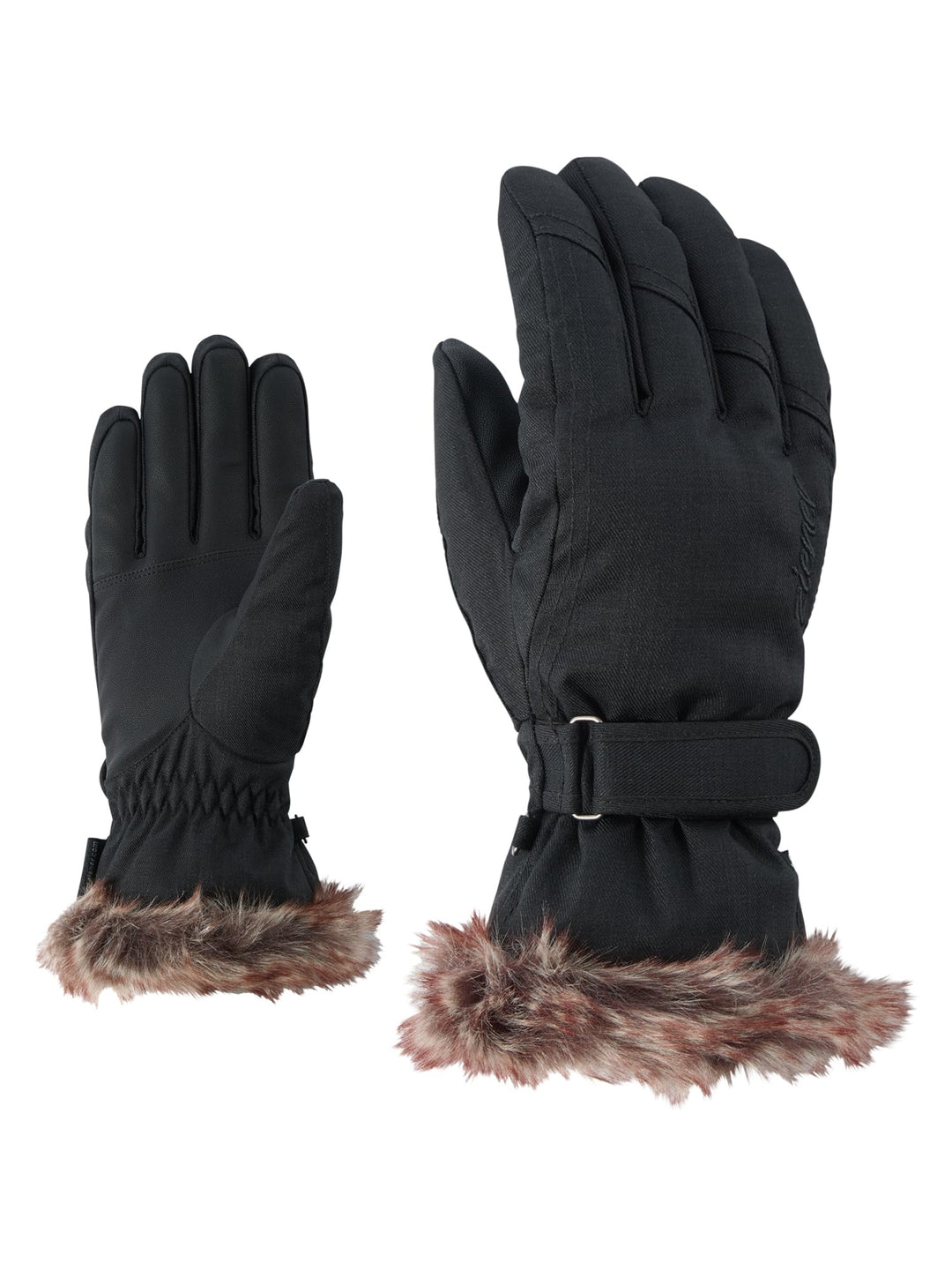 Ziener Damen Ski-Handschuhe / Wintersport, Warm, Atmungsaktiv Kim, 801117 7 black-stru, 7 black-stru