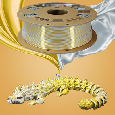 OVERTURE Silk PLA Zweifarbig Filament 1.75mm für 3D Drucker, 1kg Spule (2.2lbs), Massgenauigkeit +/-