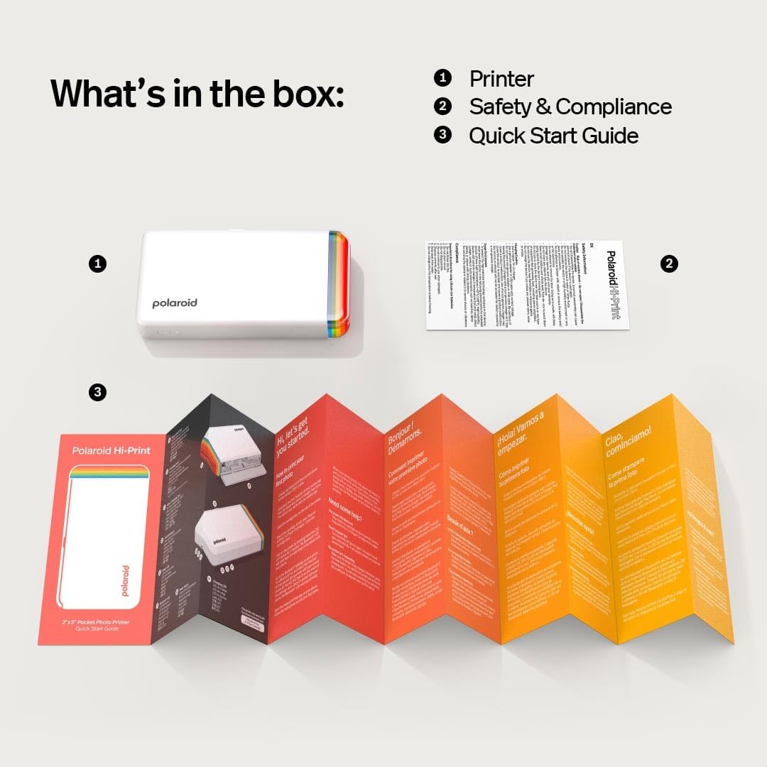Polaroid Hi-Print - 2nd Generation - Bluetooth-verbundener 2x3 Pocket Photo- und Dye-Sub-Drucker - W