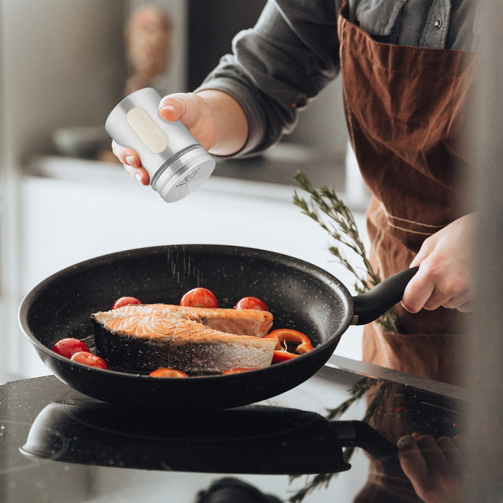 Relaxdays Gewürzstreuer, 6er Set, 3 Streugrössen, Gewürze & Kräuter, XL Gewürzgläser, 290 ml, Glas &