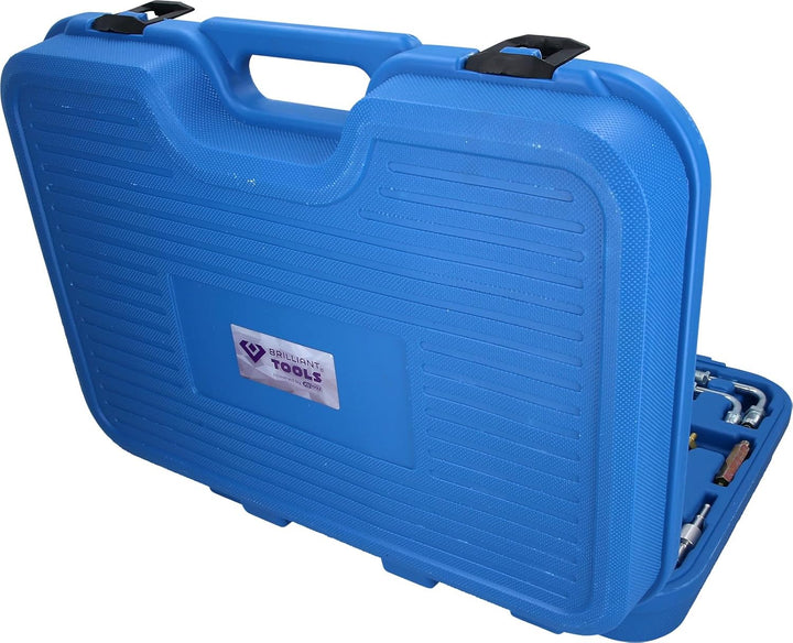 BRILLIANT TOOLS BT581400 Benzindruck-Prüfer-Satz, 0 - 8 bar, 44-tlg [Powered by KS TOOLS]