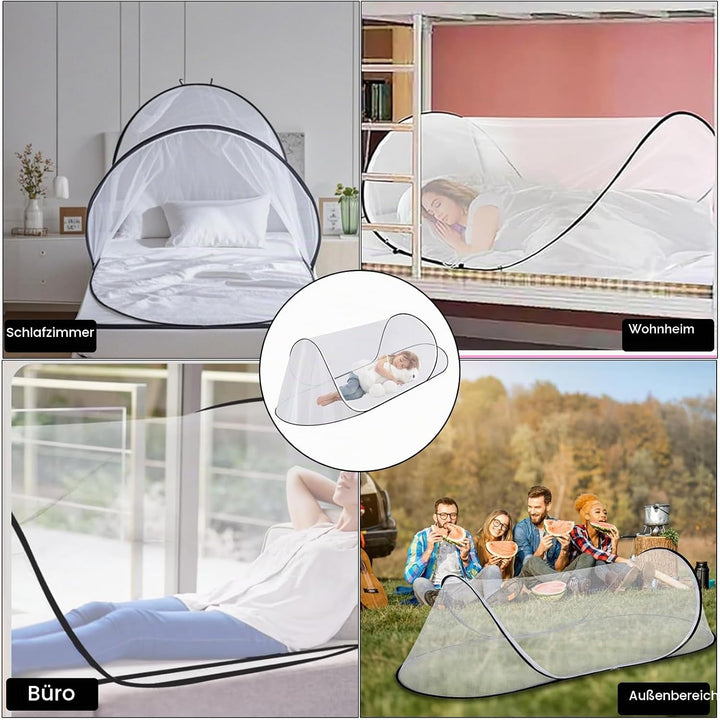 Moskitonetz, 200 x 100 x 70 cm Moskitonetz Pop Up Einzelbett, Faltbares Mosquito Netz Reise Ohne Auf