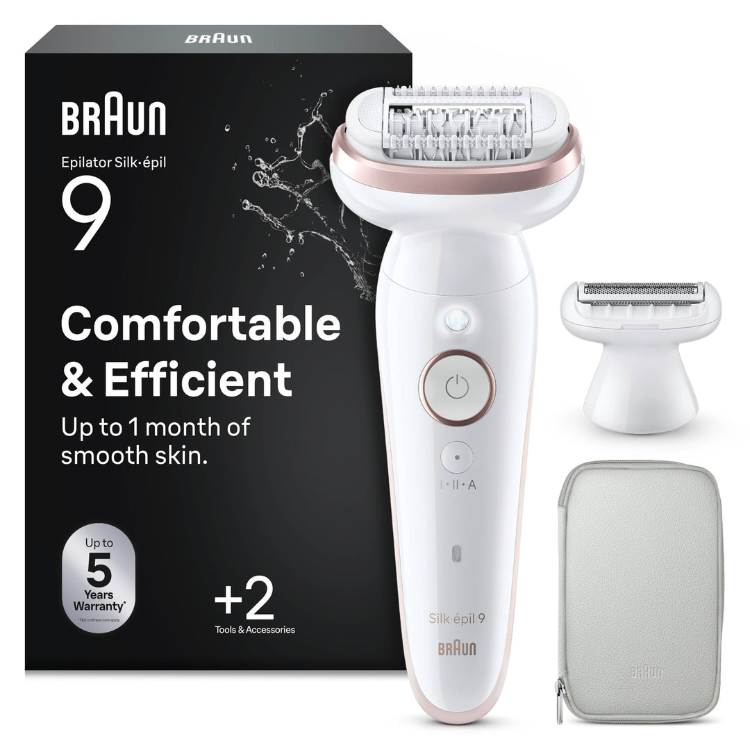 Braun Silk-épil 9, Epilierer mit schwenkbarem Kopf für eine einfache Haarentfernung, Wet&Dry, langan