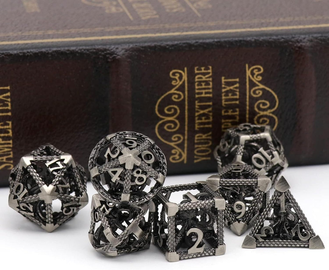DND Würfelset Rollenspiel, Polyedrische Würfel Set D&amp;D Würfel Set Metall ZHOORQI 7 Stück Der Cthulhu