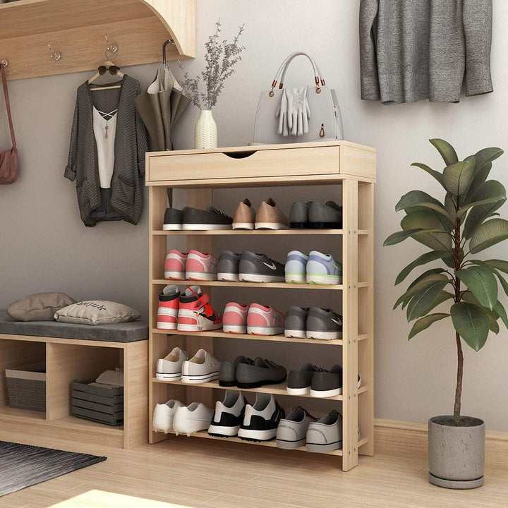 sogesfurniture Holz Schuhregal 5 Ebenen Schuhschrank Schuhablage Standregal Schuhständer für 20 Paar