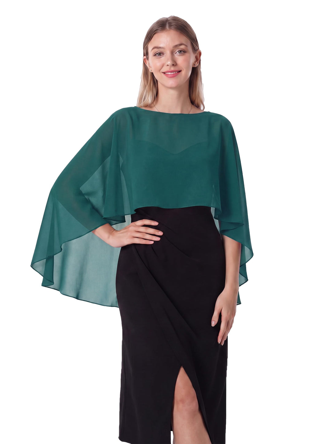 Damen Chiffon-umhang001 Pashmina-Schal Einheitsgrösse Blaugrün/Ein Hauch von Paradies (Trace of Para