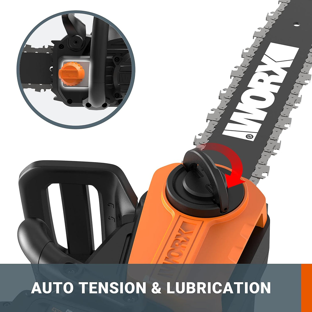 WORX WG384E.9 Akku-Kettensäge 40V Max - Profi Motorsäge mit bürstenlosem Motor - Baumpflege ohne Kab
