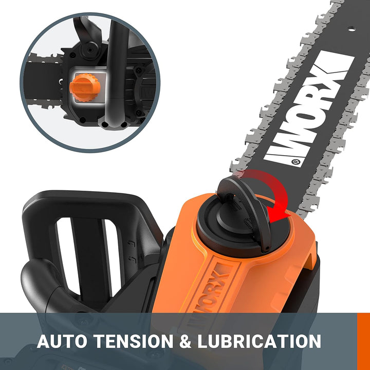 WORX WG384E.9 Akku-Kettensäge 40V Max - Profi Motorsäge mit bürstenlosem Motor - Baumpflege ohne Kab