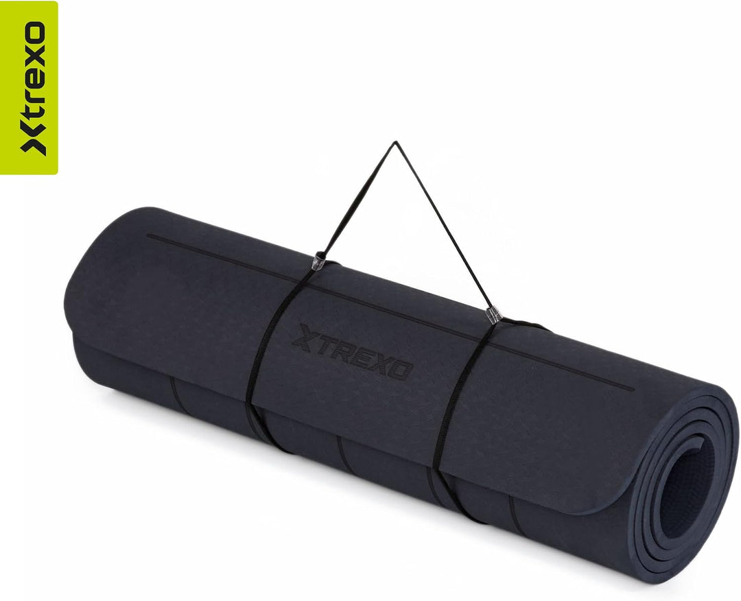 TREXO 6 mm dicke Gymnastikmatte, Masse 183x61 cm Fitnessmatte mit rutschfester Oberfläche Aus TPE he