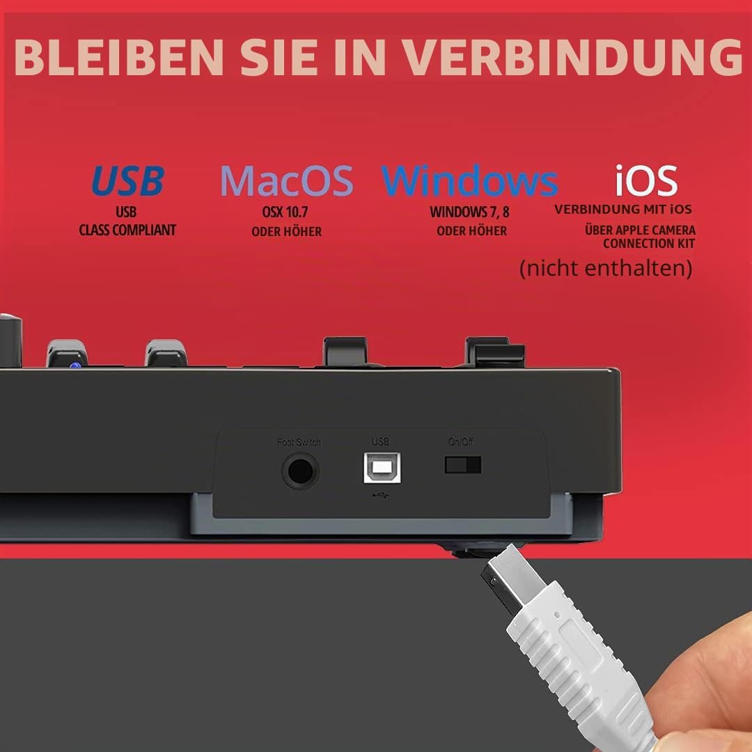 Nektar Impact LX61 + USB-MIDI-Controller-Keyboard mit DAW-Integration Single, Single