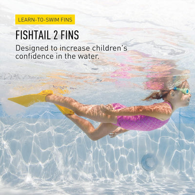 FINIS Kinder Fishtail 2 Swim Fin Kids, Yellow, S