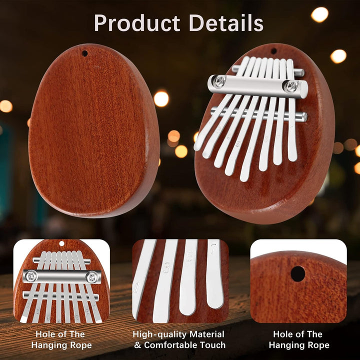 EASTROCK 8 Tasten Mini Kalimba, Finger Daumen Klavier mit Zubehör Anhänger Geschenk, Exquisite Finge