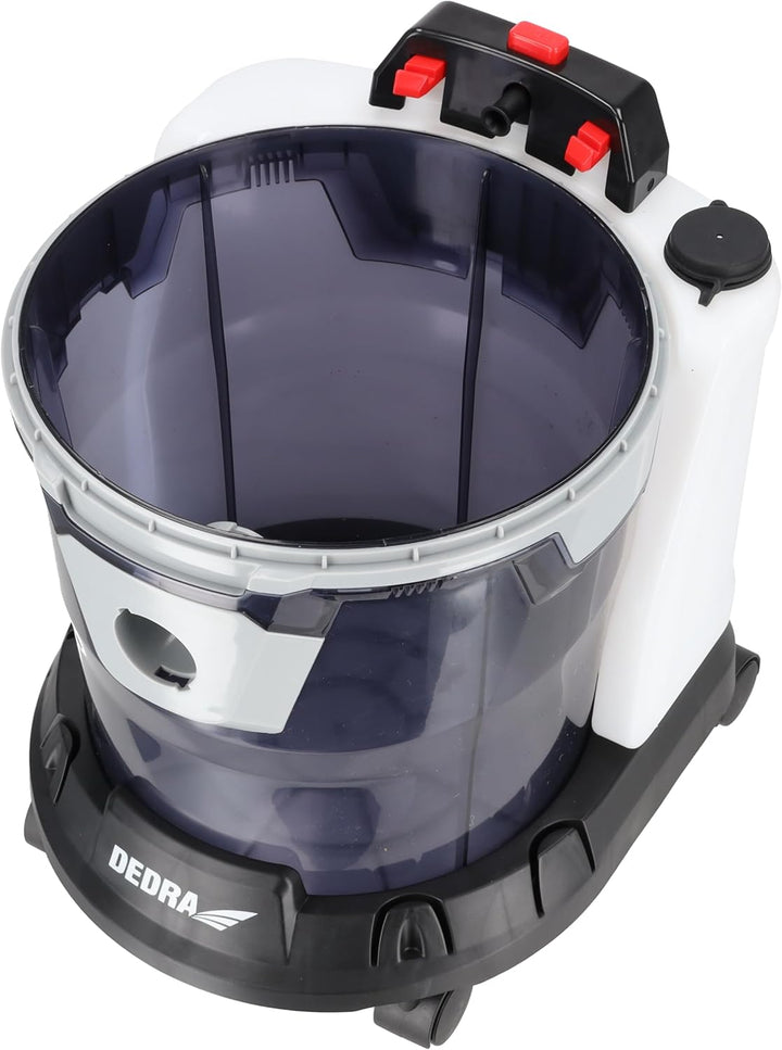 Dedra 2-in-1 Waschsauger für Nass- und Trockensaugen, 1400 W Leistung, Sprühfunktion für Reinigungsm