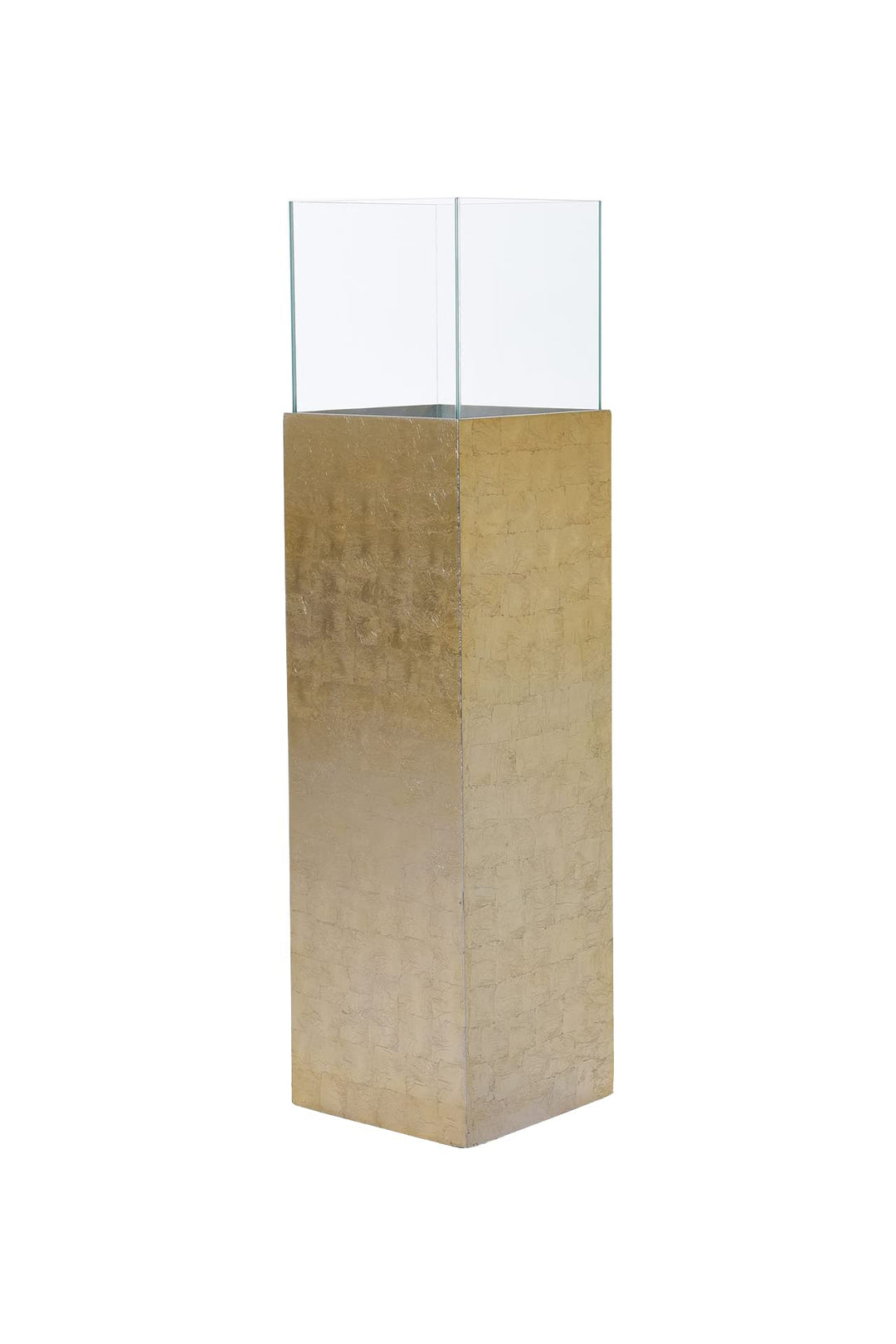 VIVANNO Windlicht-Säule Kerzenständer Deko-Laterne Candela Gold Hochglanz 100 cm hoch 25x25x100 cm G