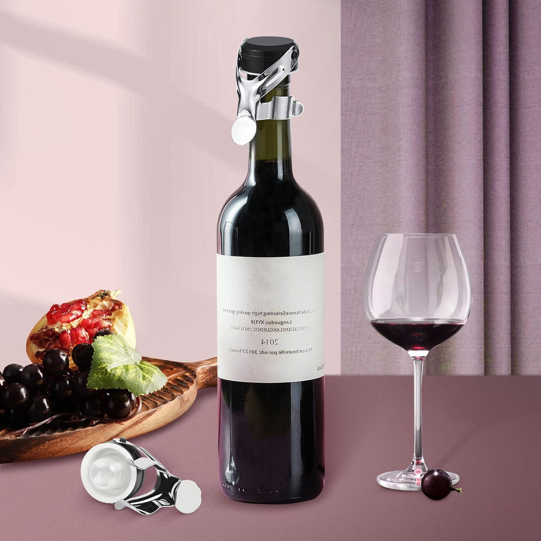 Gimars Weinflaschenverschluss 6 Stück, Weinstopfen für Sekt, Champagner, Rotwein, Universalverschlus