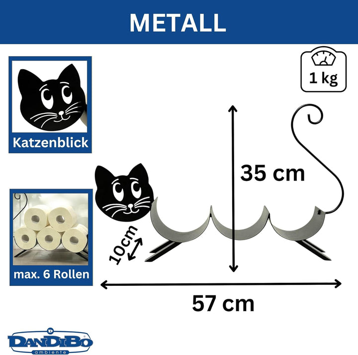 DanDiBo Toilettenpapierhalter Stehend Katze Klopapierhalter 96622 WC Rollenhalter Freistehend WC Pap