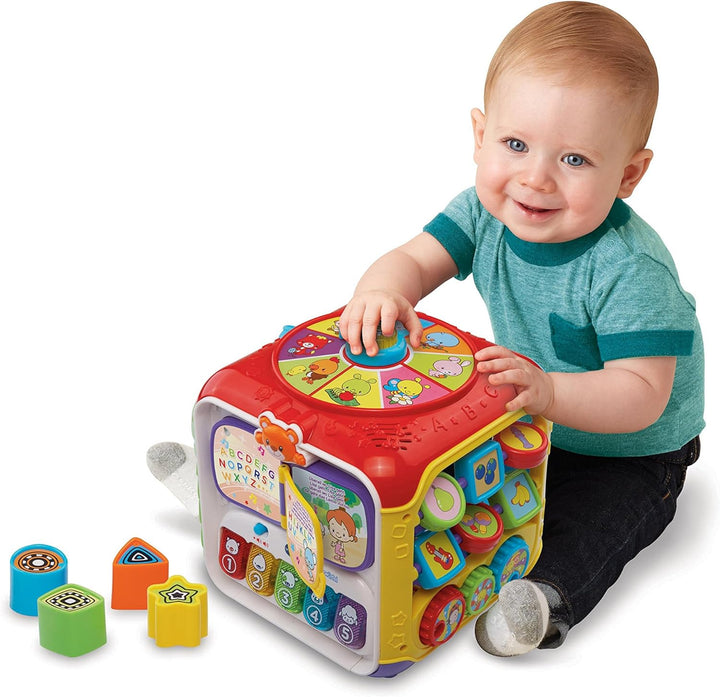 VTech Baby Entdeckerwürfel – Interaktiver Spielwürfel mit Musik, Formen und beweglichen Elementen –