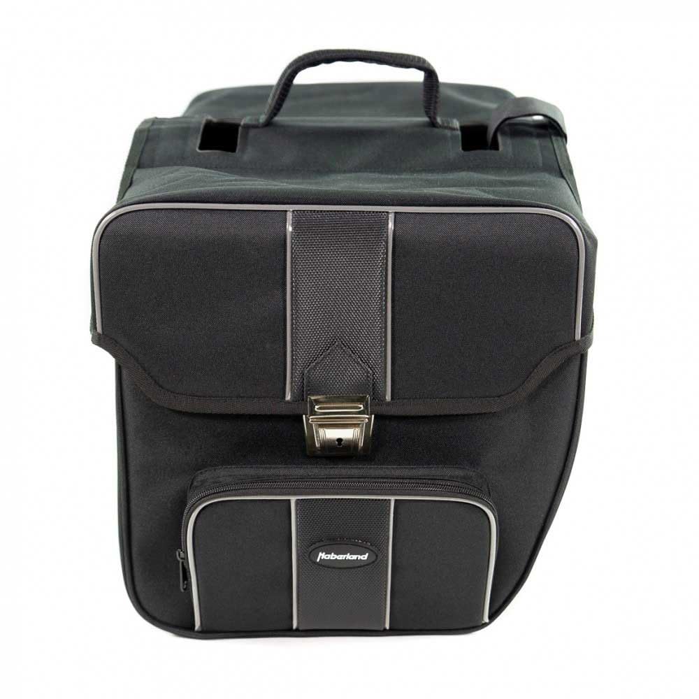 Haberland Unisex – Erwachsene Fahrradtasche Doppeltasche, Schwarz, 32 x 34 x 16 cm, 25 Liter