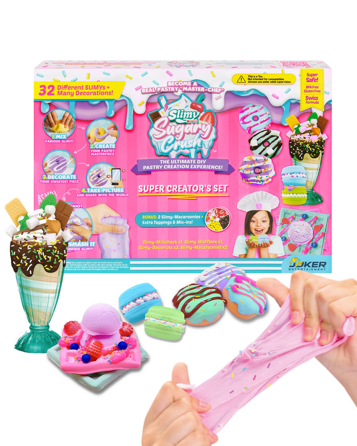 Slimy Sugary Crush - Super Creator's Set, Slime und Knete Kreativ-Set, Backspiel zum selber Mischen,