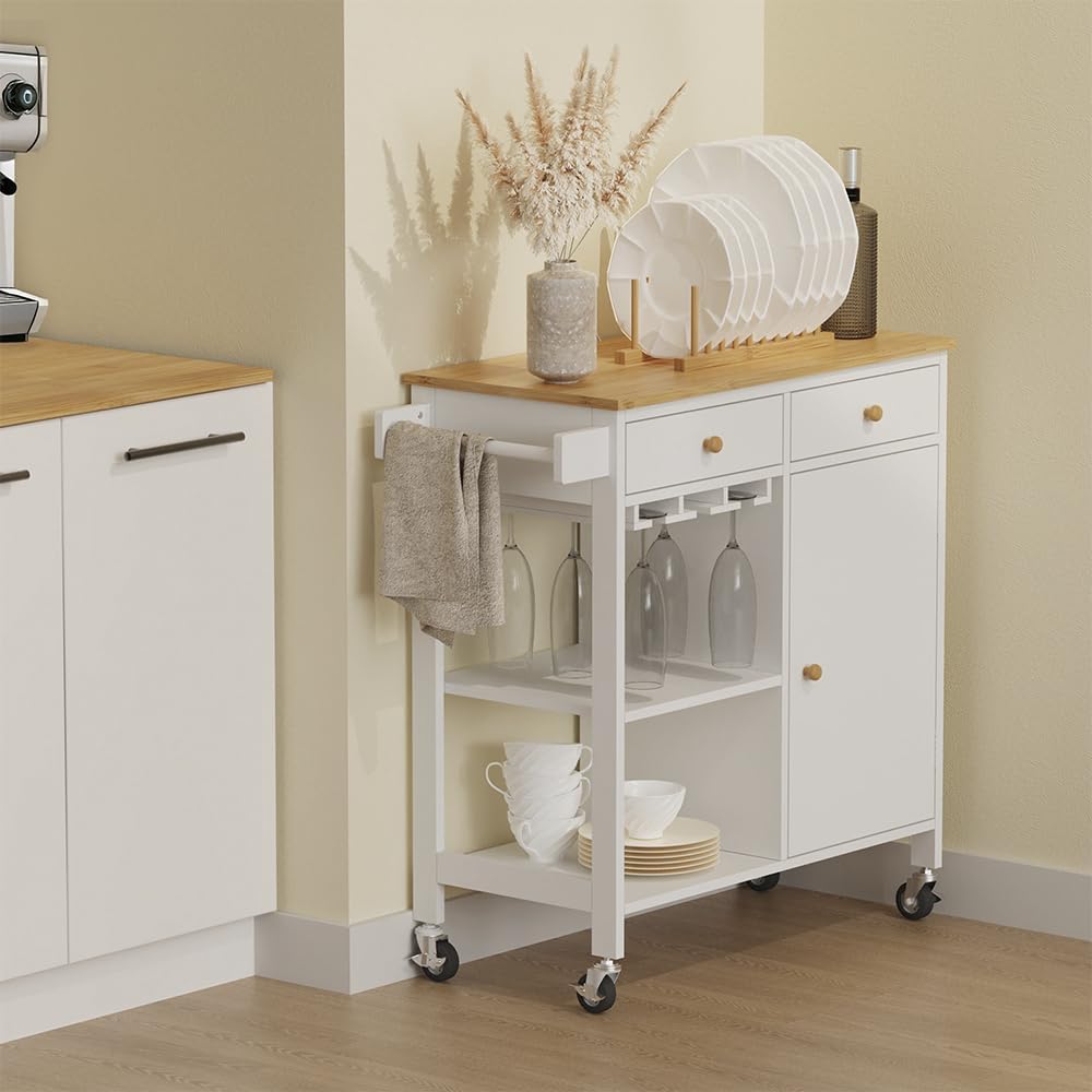 Vicco Küchenwagen Trayz, Weiss, 89 x 87 cm mit Rollen