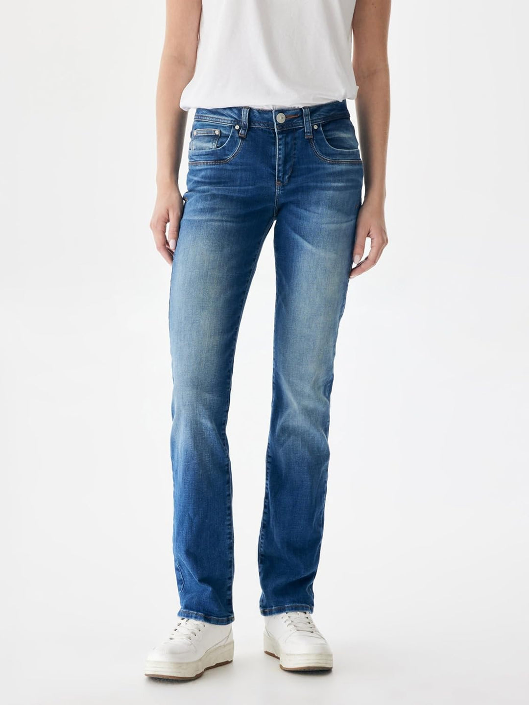 LTB Damen Jeans Vilma Bootcut - Blau - Zayla Wash W26-W34 Baumwolle Stretch 25W / 32L Angellis Wash