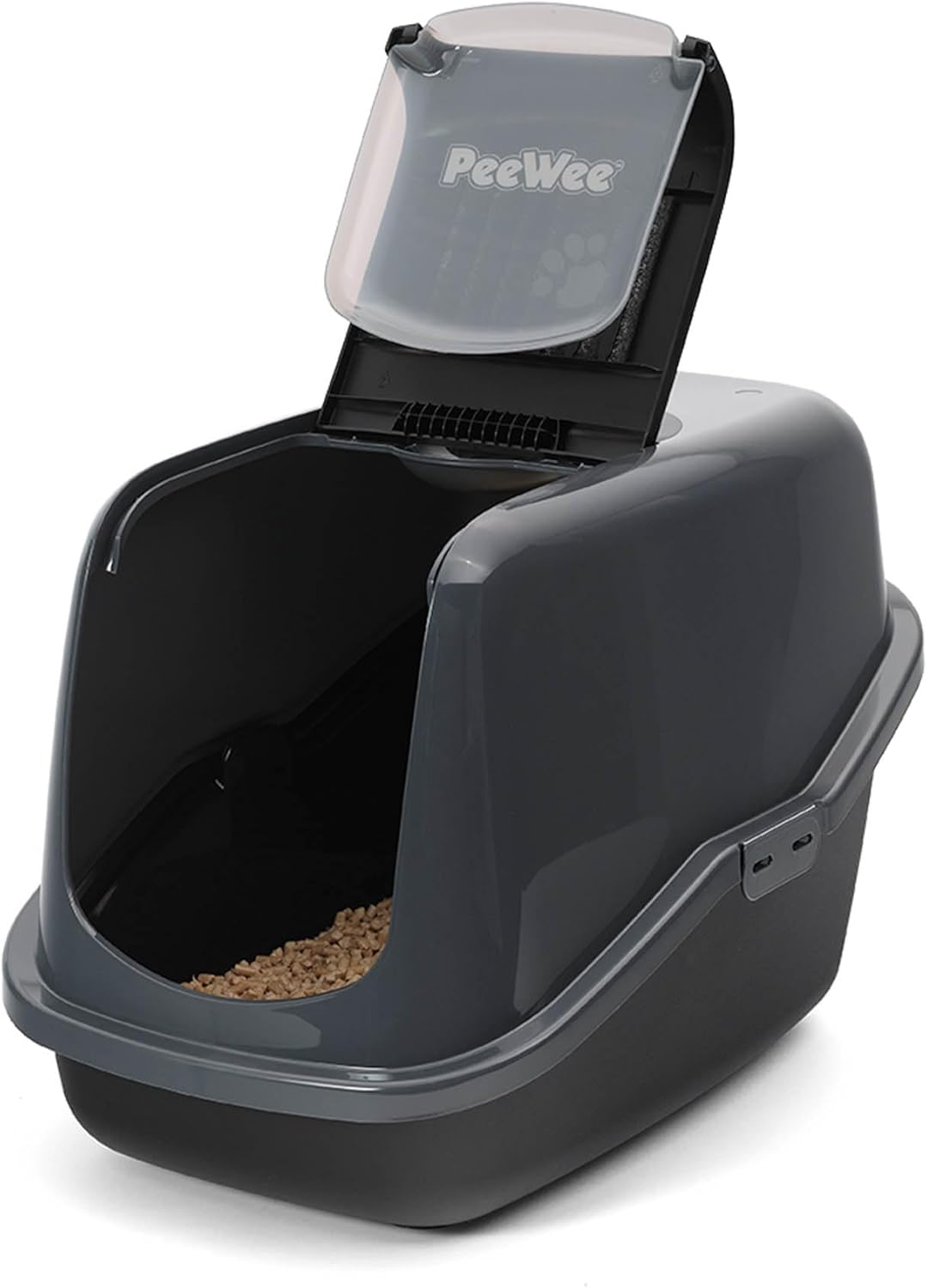 PeeWee EcoHus - Katzentoilette - Starter-Paket Schwarz Schwarz-Anthrazit, Schwarz-Anthrazit