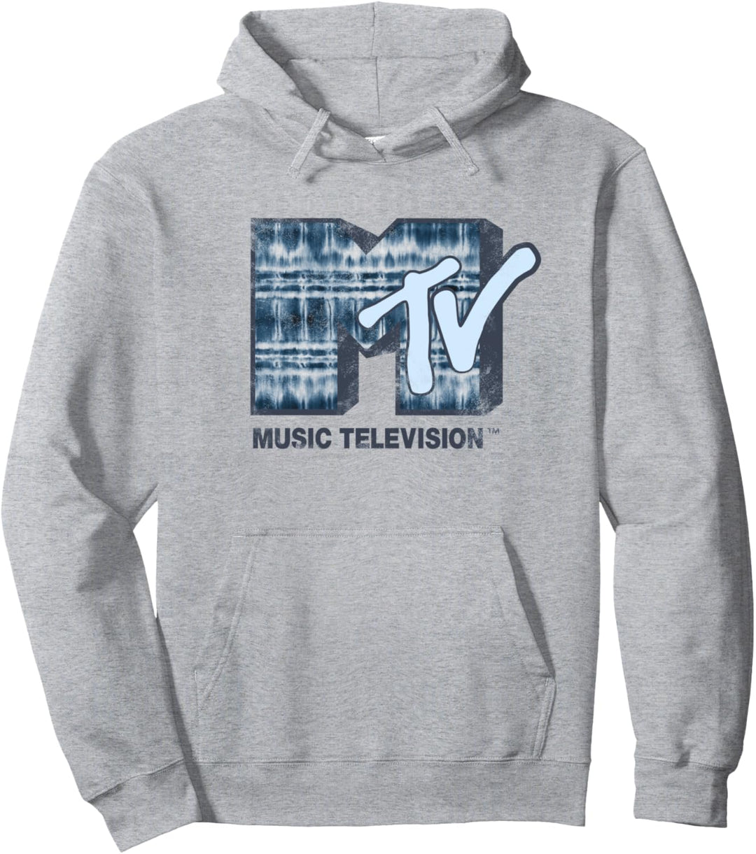 MTV Blue Tie Dye Logo Pullover Hoodie