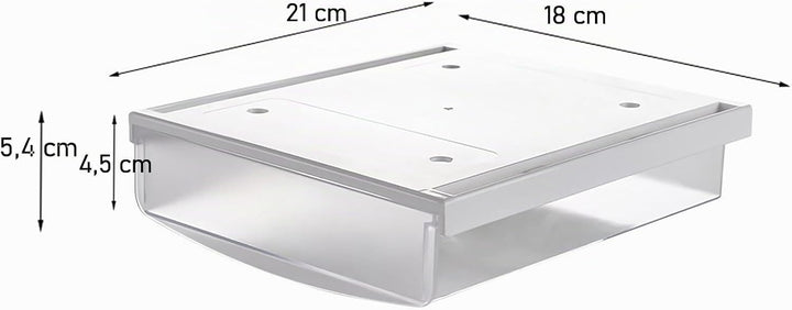 TUKA 4X 1,7L Unterschreibtisch-Schubladen 21x18x5,4cm, Selbstklebende Schubladen, Versteckte Unterba
