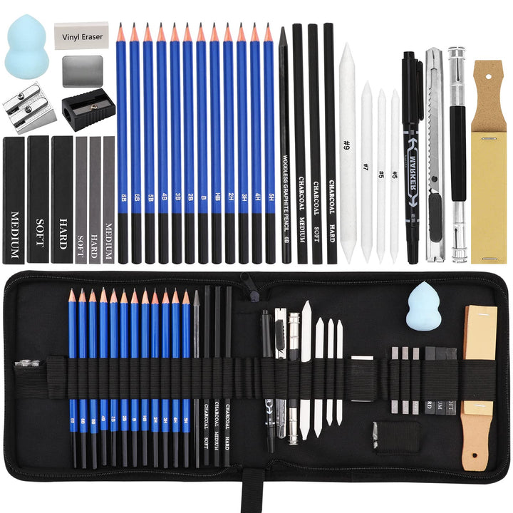 36Stück Skizzierstifte Set,Sketching Pencil Zeichenset Bleistifte Skizzieren Zeichenstifte Profi Art