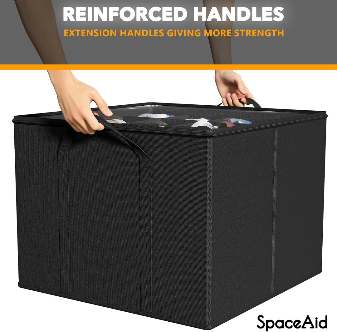 SpaceAid Schuh-Organizer für Schrank, 2 Stück, faltbare Schuhaufbewahrungsbehälter, Körbe, Boxen mit