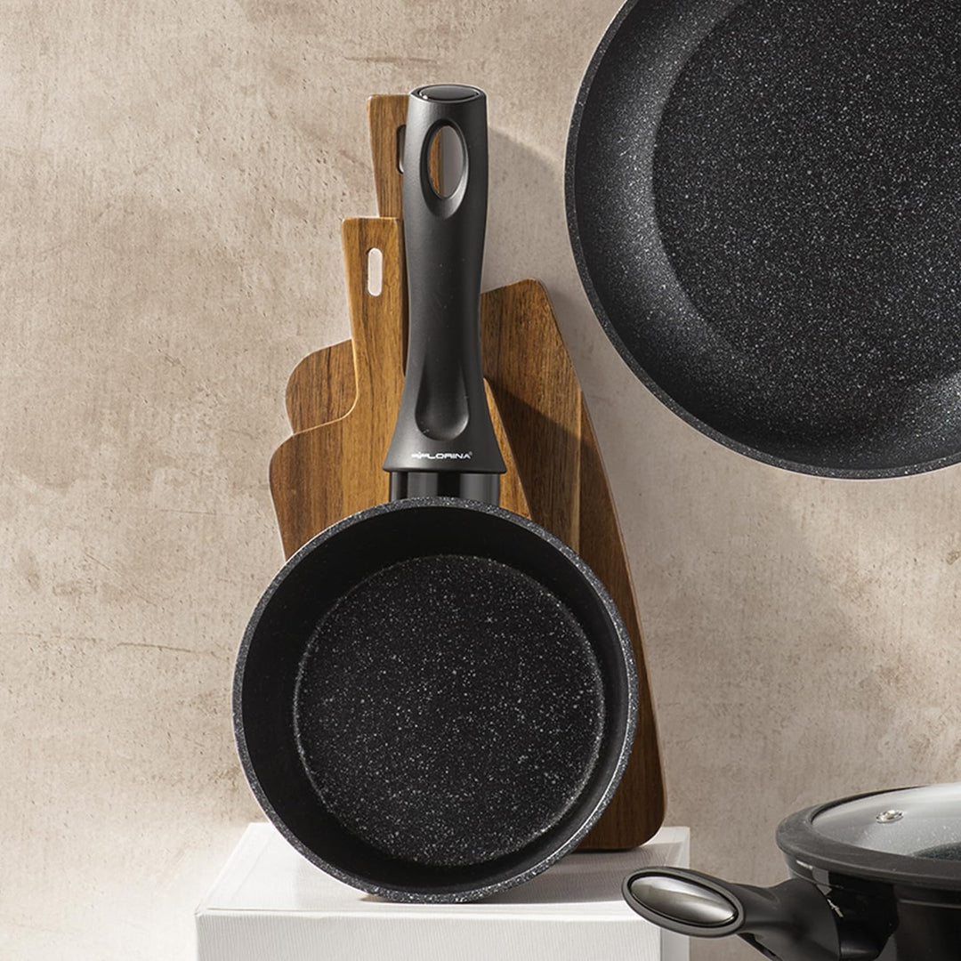 FLORINA Aluminium Stieltopf (1,7 l) 18 cm I Kasserolle MAGNUM I Antihaftbeschichtet I Topf mit Softt