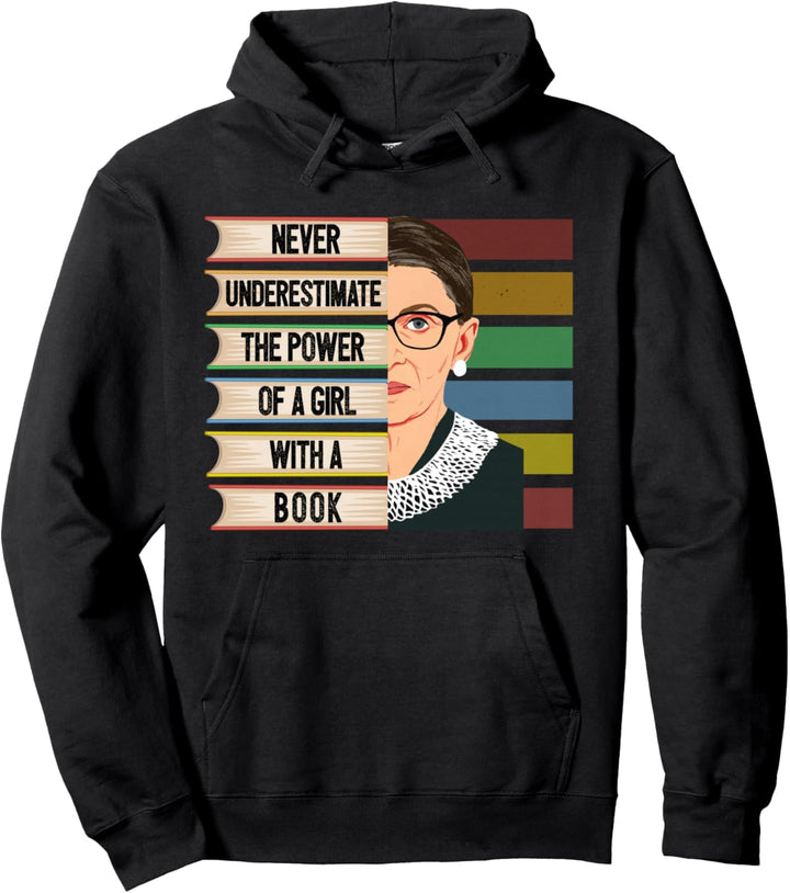 Feministin Ruth Bader Ginsburg RBG Zitat Mädchen mit Buch Pullover Hoodie