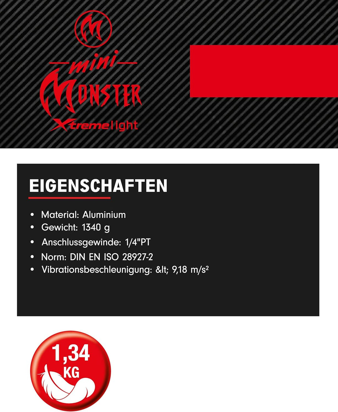 KS Tools 515.1270 1/2" miniMONSTER Hochleistungs-Druckluft-Schlagschrauber 1.390 Nm 1/2" 1.390 Nm Si