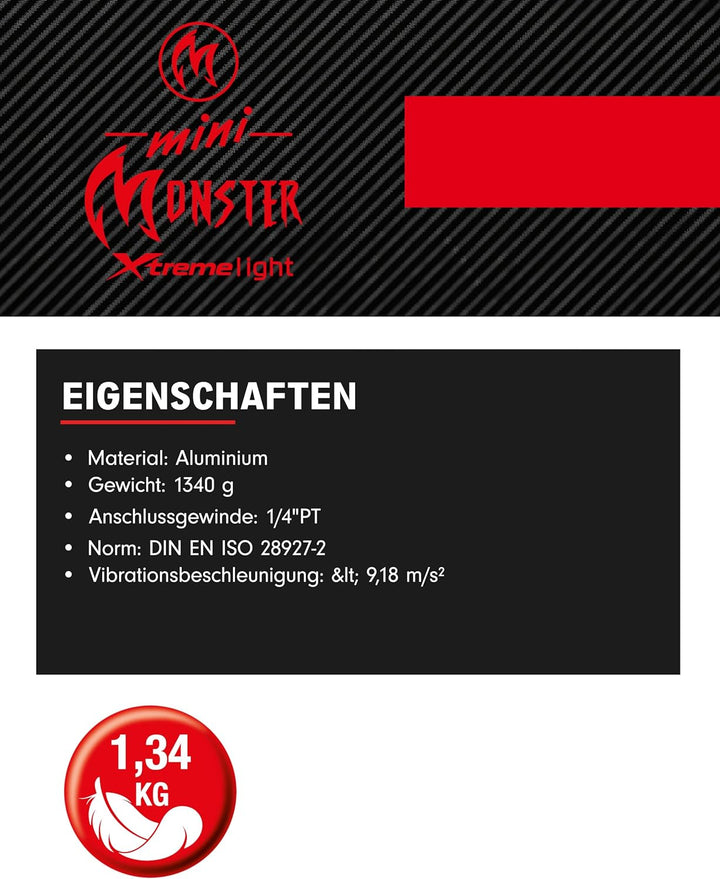 KS Tools 515.1270 1/2" miniMONSTER Hochleistungs-Druckluft-Schlagschrauber 1.390 Nm 1/2" 1.390 Nm Si