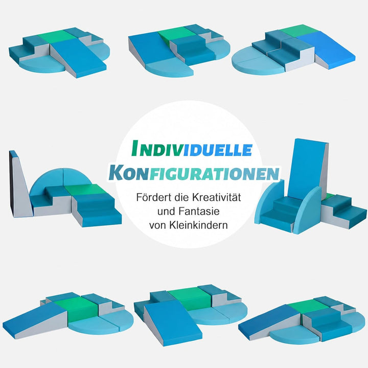 Wilwolfer Schaumstoff Bausteine Kinder Klettern Indoor: 6 Softbausteine Riesenbausteine Spielbaustei