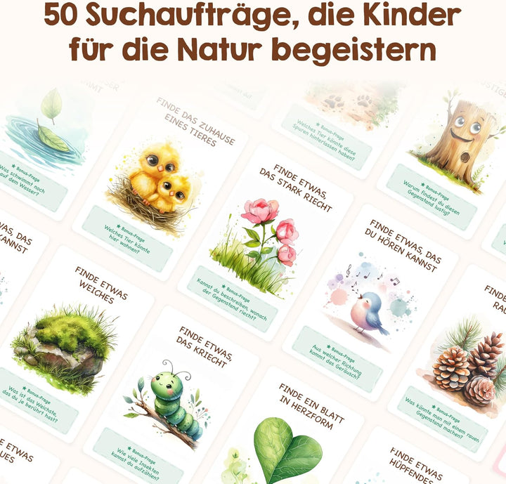 GEFUNDEN! Outdoor Suchspiel für Kinder ab 4 Jahren - [50 Karten] - Outdoor Spiele für Draussen, Scha