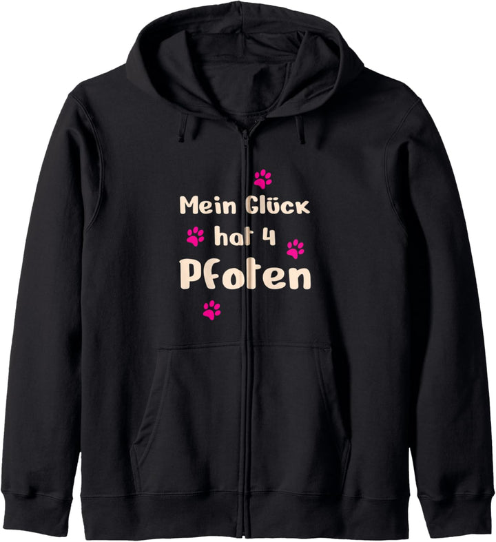 Hunde Liebe Mein Glück hat vier Pfoten Fellnase Glückshund Kapuzenjacke