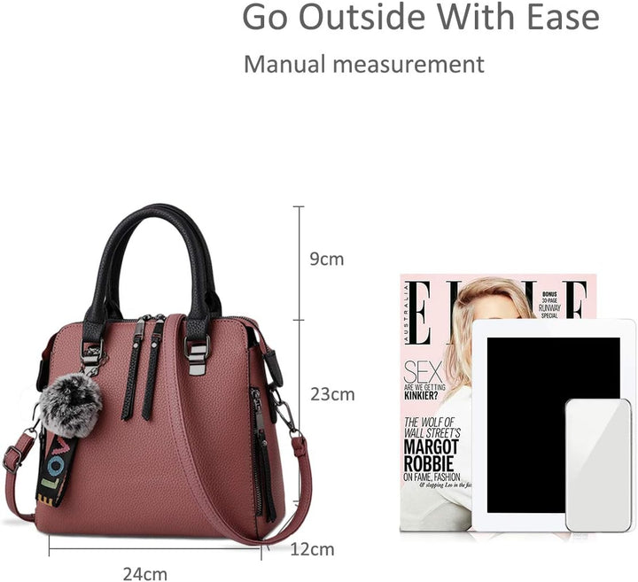 NICOLE & DORIS Mode Handtaschen Damen Taschen Elegant Shopper Tote Leder Schultertasche Frauen Umhän
