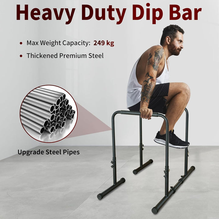 Dip Barren Bars, Dip Station, 249 kg Dip Station, Krafttraining 78.74-99.06 cm individuell verstellb