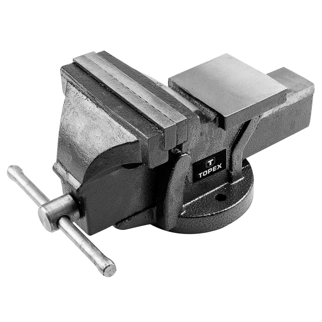 TOPEX Schlosser-Schraubstock, Schlosserschraubstock 125 mm, mit Amboss, Backen gehärtet, mit hoher S