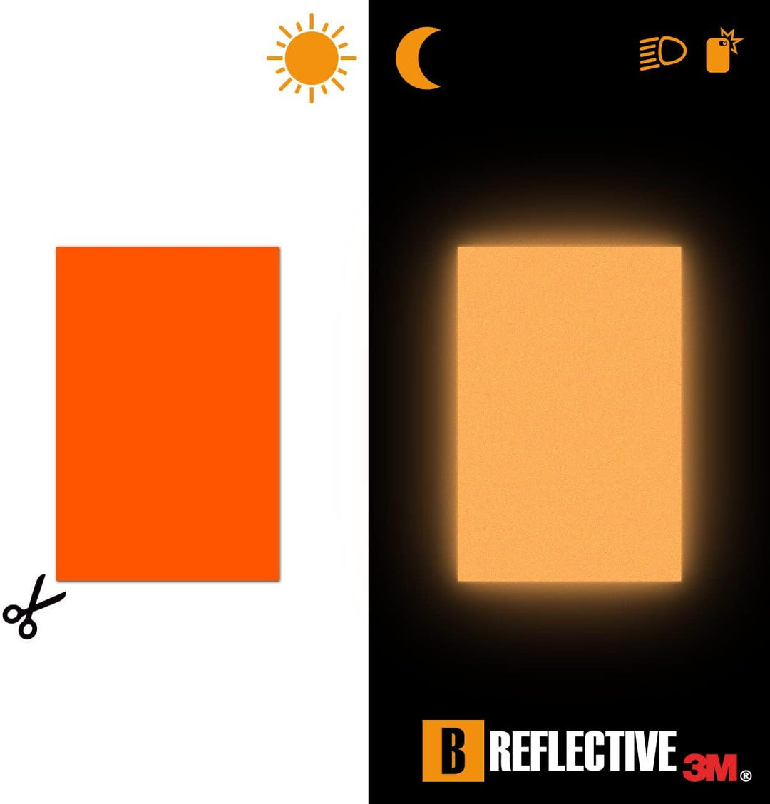 B REFLECTIVE 3M® Colors™, Ausgeschnittene reflektierende Aufkleber, Multi Support: Fahrrad, Roller,